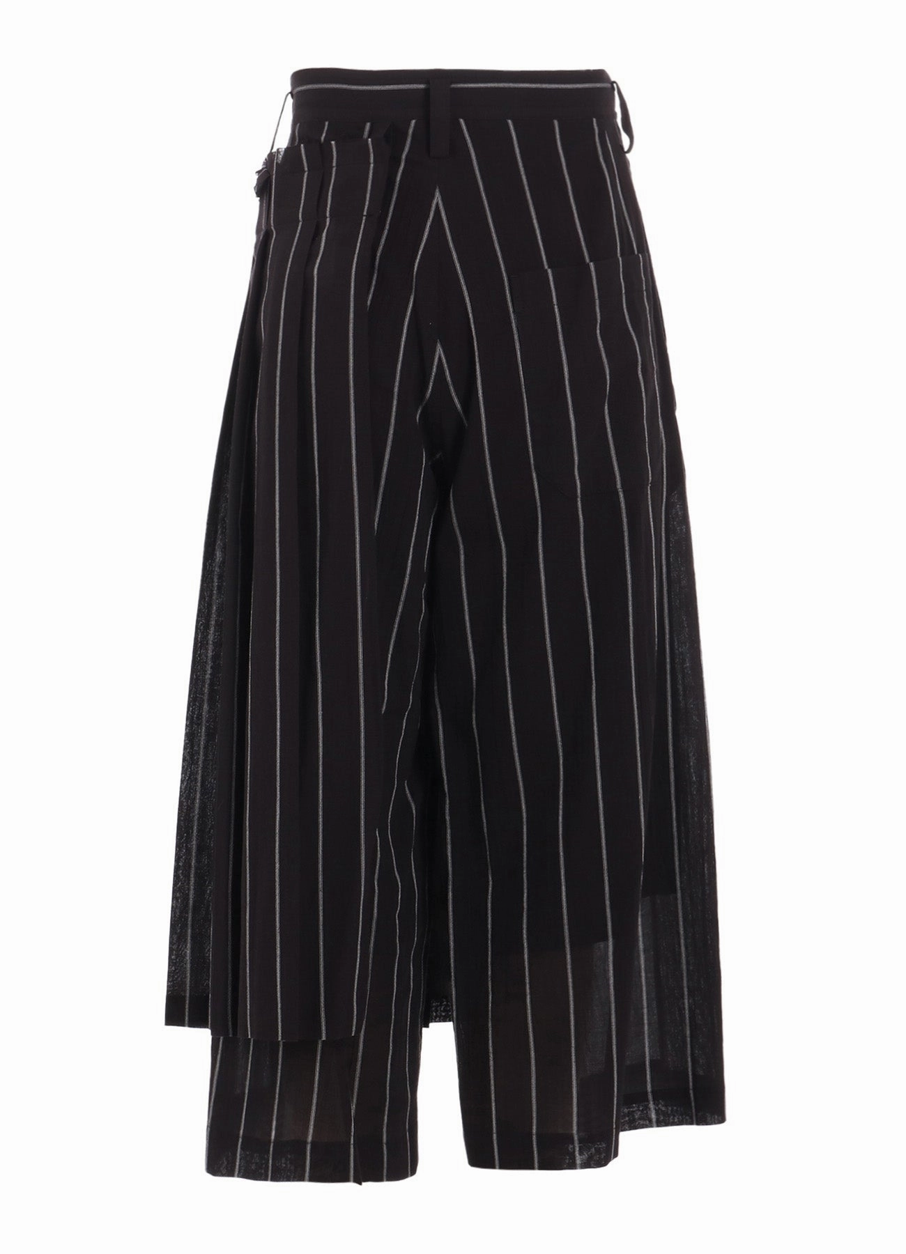 WASHER STRIPE WRAPT PLEATED PANTS Roll-up style
