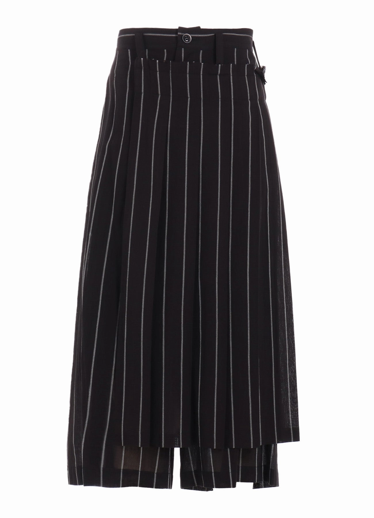 Stretchy Material WASHER STRIPE WRAPT PLEATED PANTS