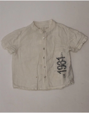 GUESS Baby Boys Graphic Short Sleeve Shirt 18-24 Months White Linen gender-neutral