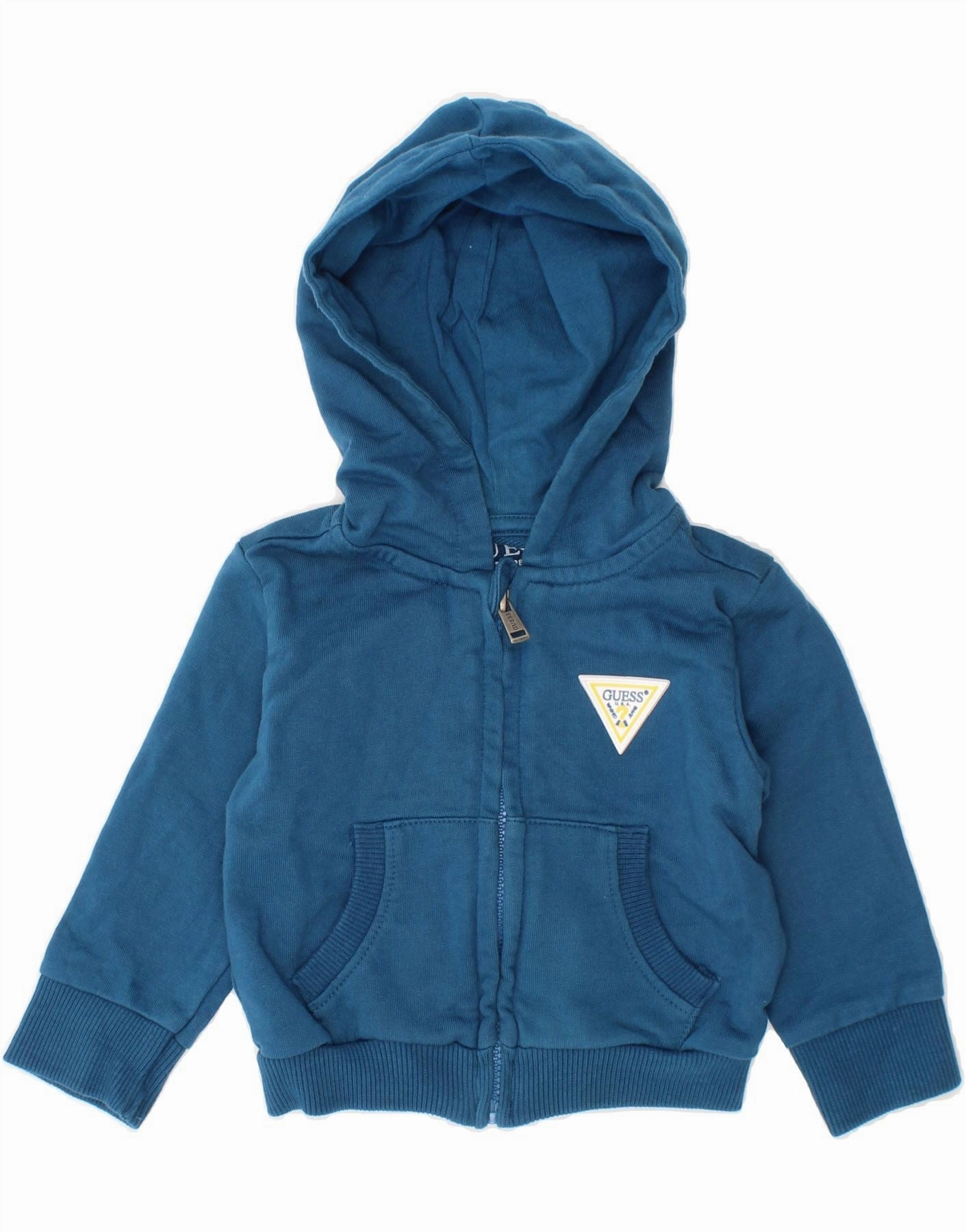 Thermoregulating Technology Soft Stretch GUESS Baby Boys Graphic Zip Hoodie Sweater 3-6 Months Blue