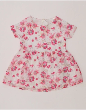 Layered Style GUESS Baby Girls A-Line Dress 3-6 Months Pink Floral Polyester