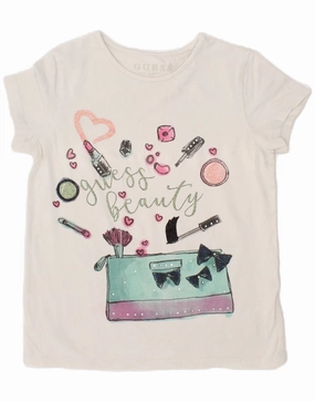 Petite Option GUESS Baby Girls Graphic T-Shirt Top 18-24 Months White Spotted