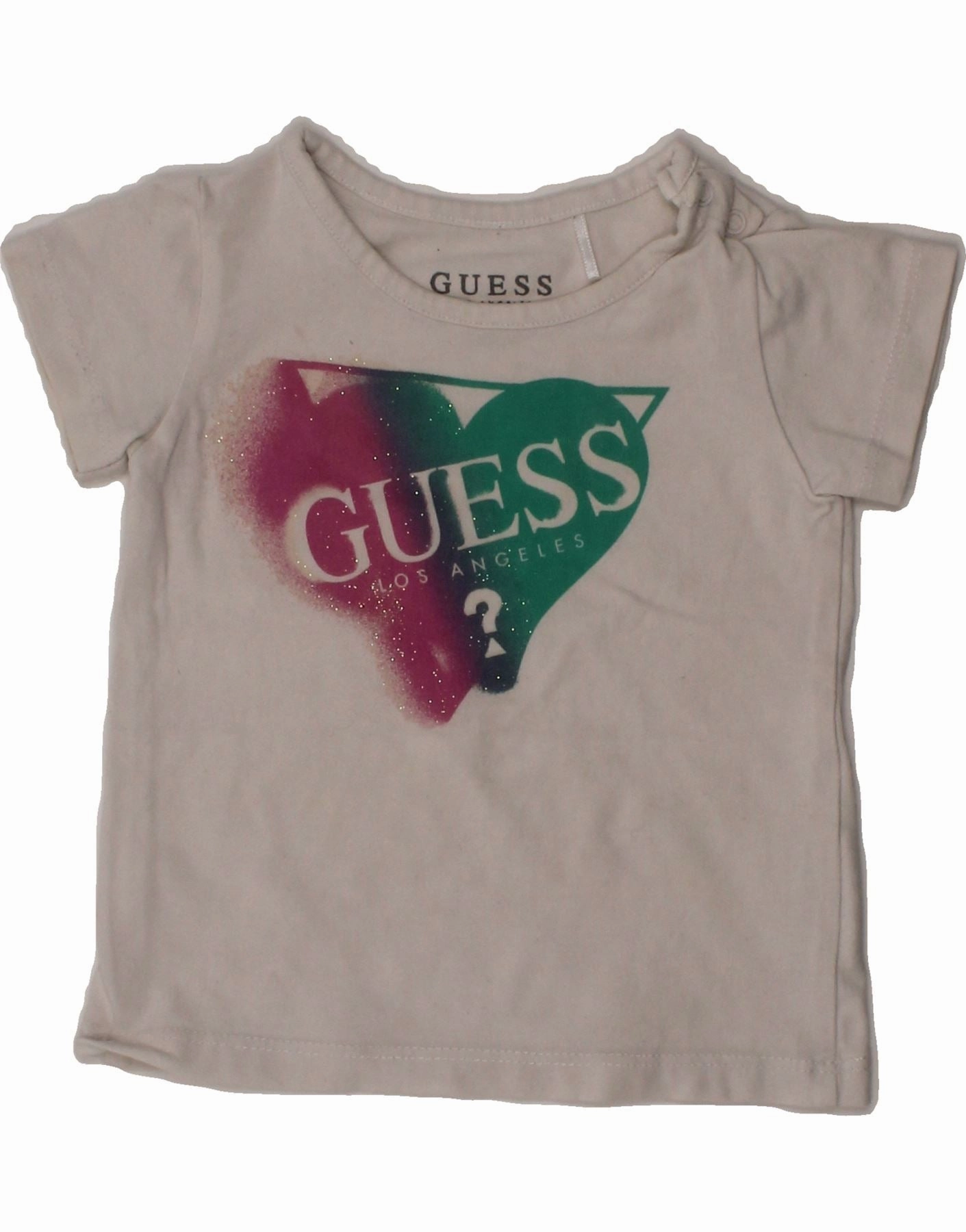 GUESS Baby Girls Graphic T-Shirt Top 6-9 Months White Camouflage Style