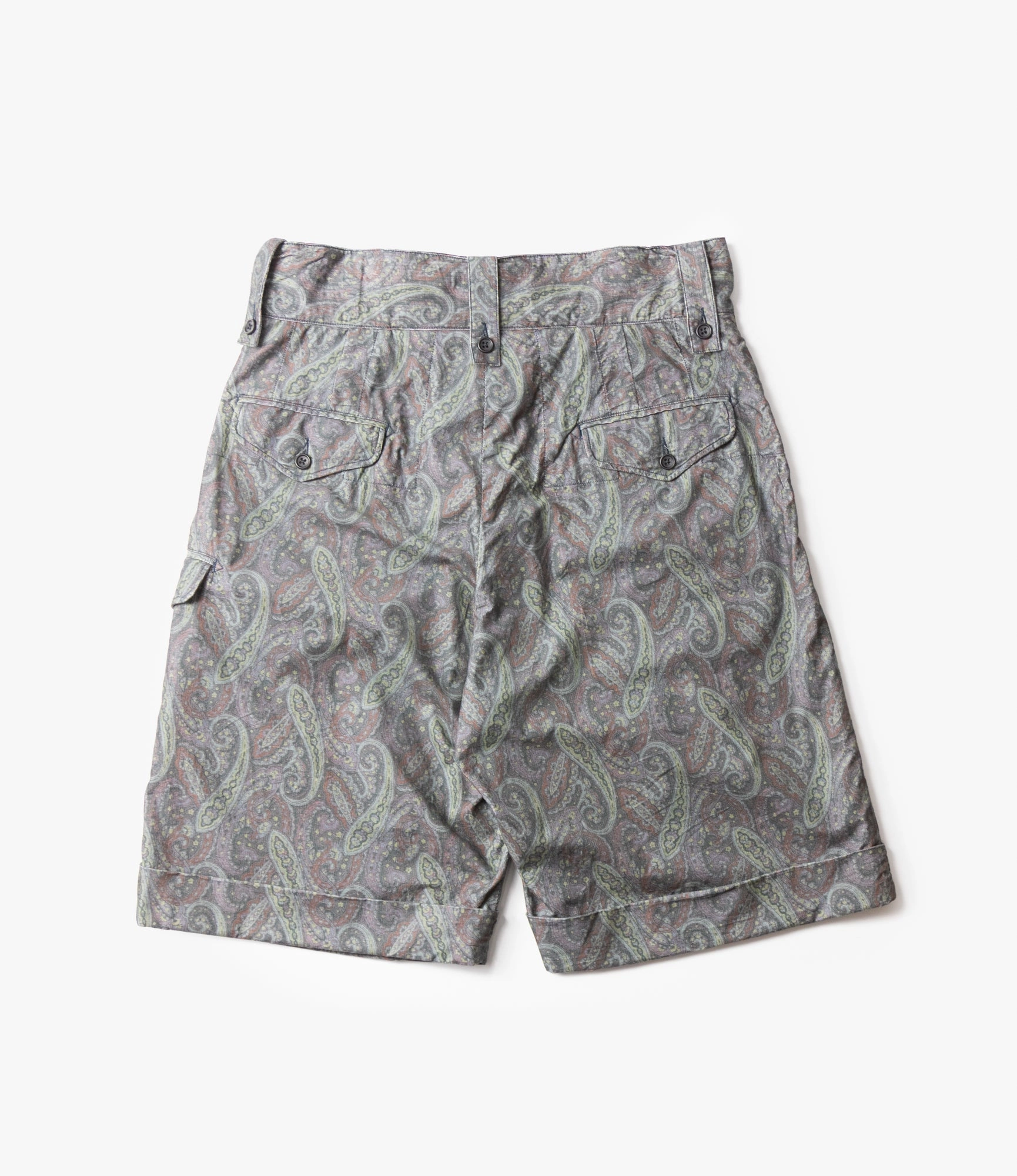 Gurkha Short ?C Charcoal Paisley Corduroy Vegan Leather