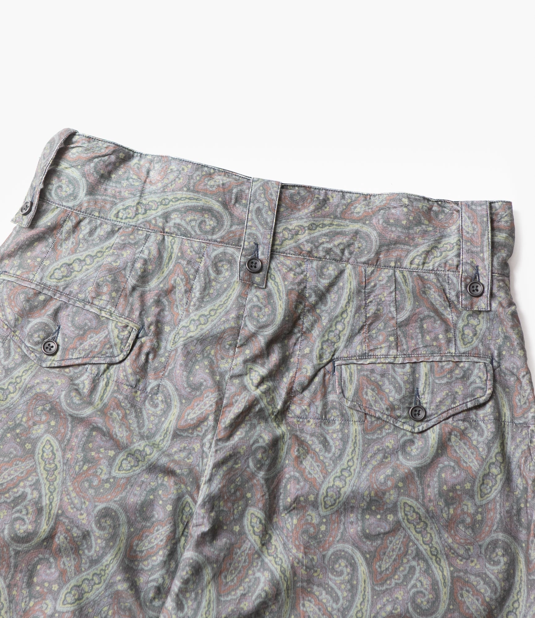 Gurkha Short ?C Charcoal Paisley Corduroy Flexible Gusset