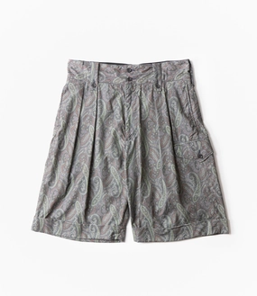 Gurkha Short ?C Charcoal Paisley Corduroy Wide Leg Opening