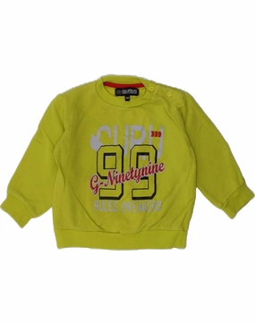 GURU Baby Boys Graphic Sweatshirt Jumper 12-18 Months Green Cotton Soft Microfiber Surface Ventilation Panel Design