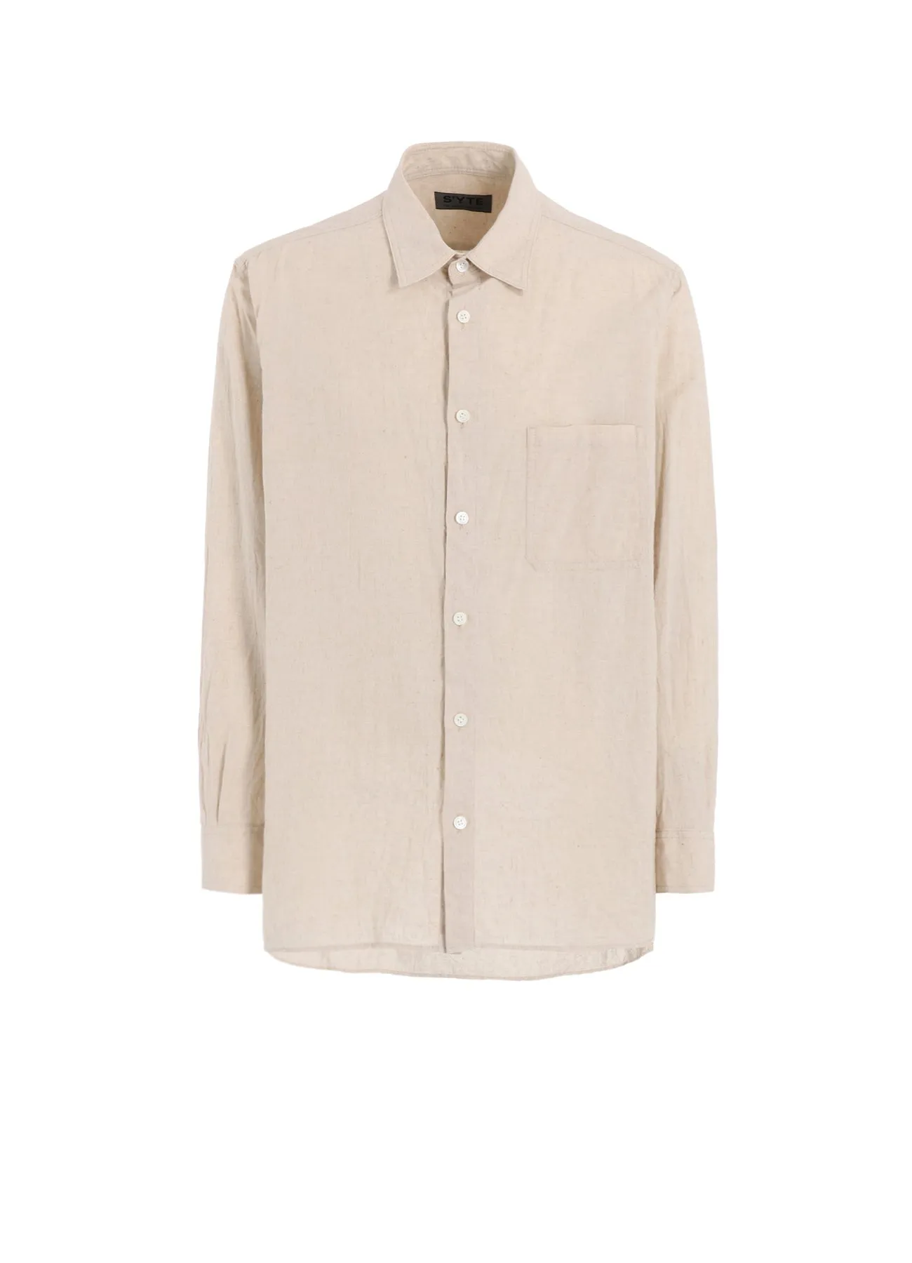 Artistic Design COTTON/LINEN POPLIN LOOSE-FIT REGULAR COLLAR SHIRT