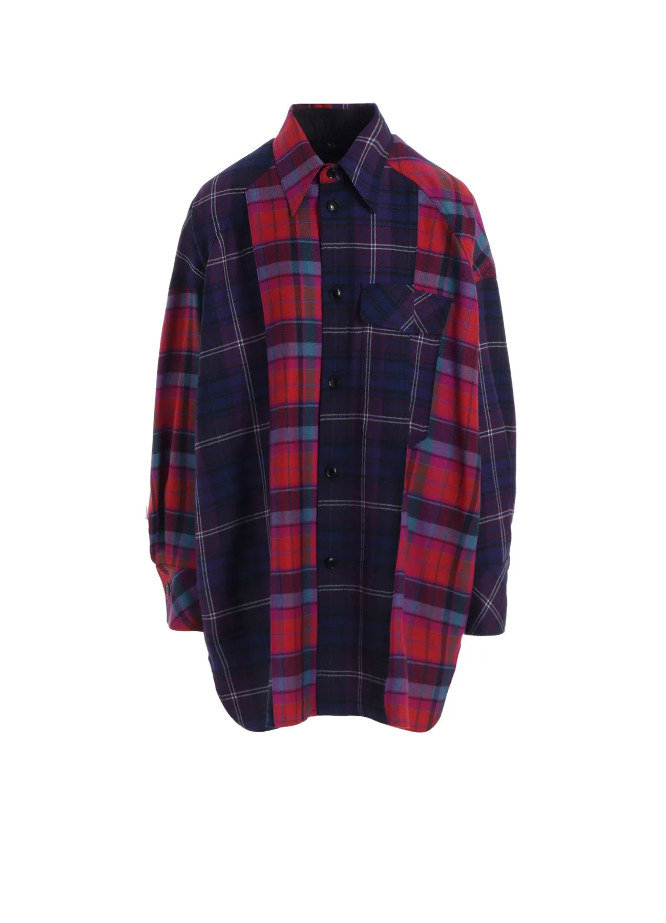 PLAID SHIRT COLLAR BLOUSE Relaxed Style Sustainable Dye Process