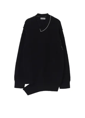 HALF CARDIGAN ASYMMETRY NECKLINE PO Compressed Stitch Polo Neckline