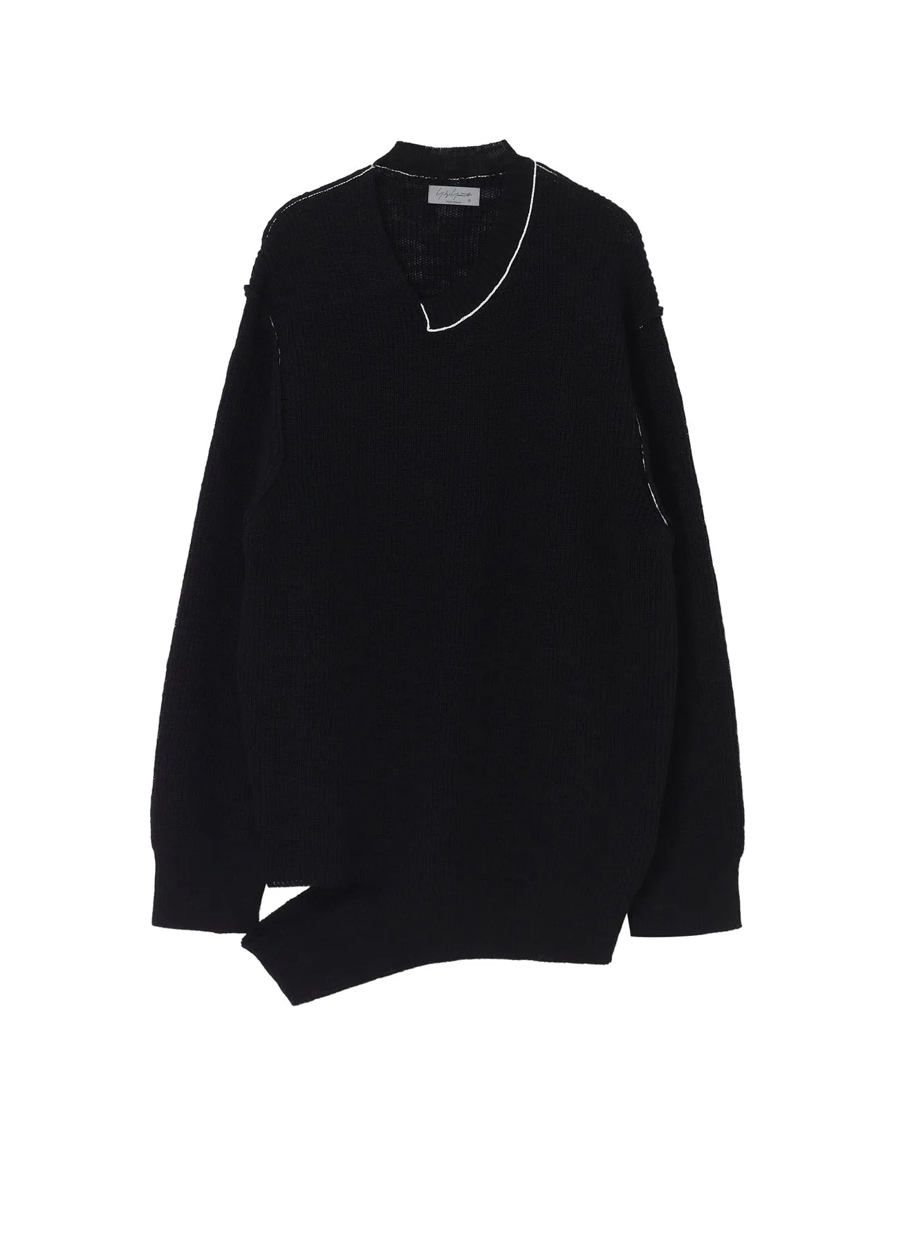 HALF CARDIGAN ASYMMETRY NECKLINE PO Compressed Stitch Polo Neckline