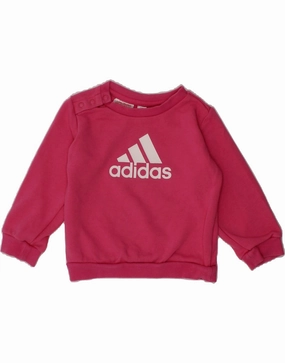 Seasonal Layered Microfiber Inner Layer ADIDAS Baby Girls Graphic Sweatshirt Jumper 6-9 Months Pink