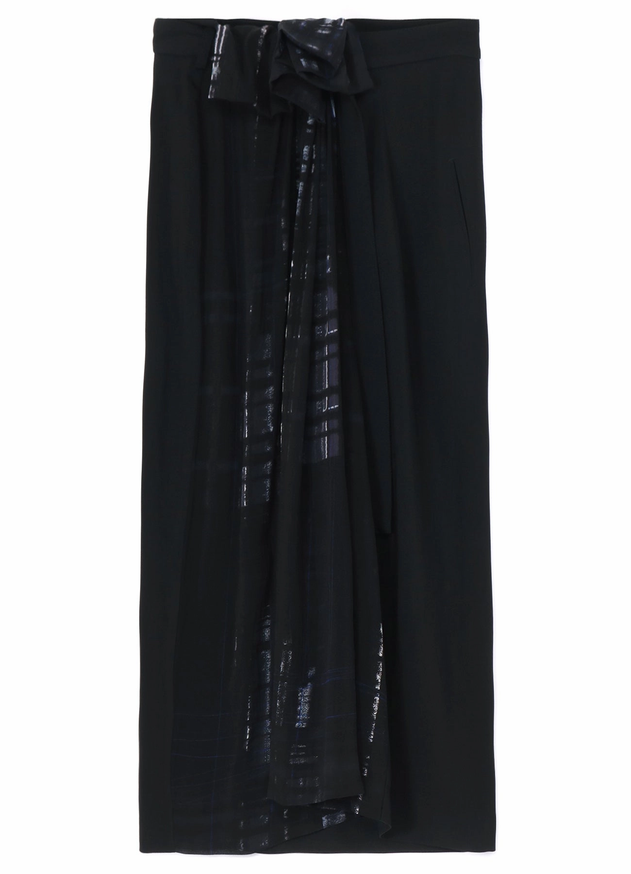 HAND PAINTED PLAID PRINT DOUBLE BELTED SKIRT Quiet Glow