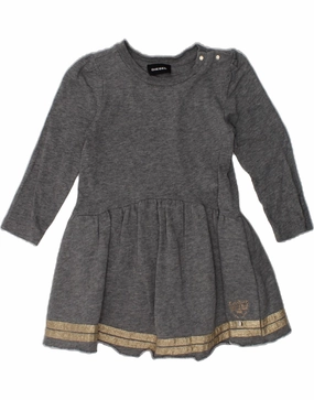 Tulle Air Casual Mode DIESEL Baby Girls Long Sleeve Jumper Dress 12-18 Months Grey Cotton