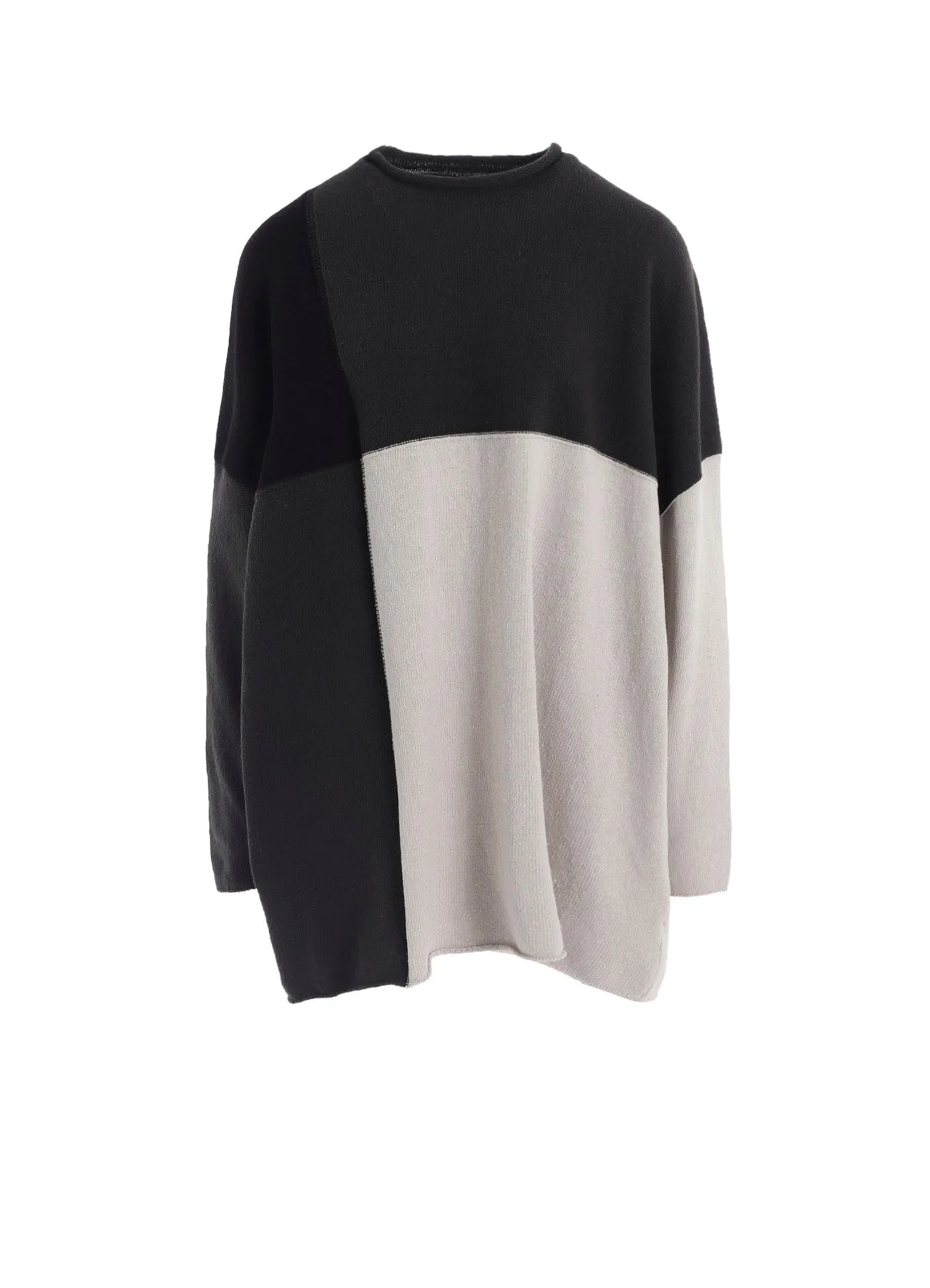 Daily Warmth Modern Comfort HARD-TWISTED BLOCK INTARSIA SHORT DRESS PULLOVER