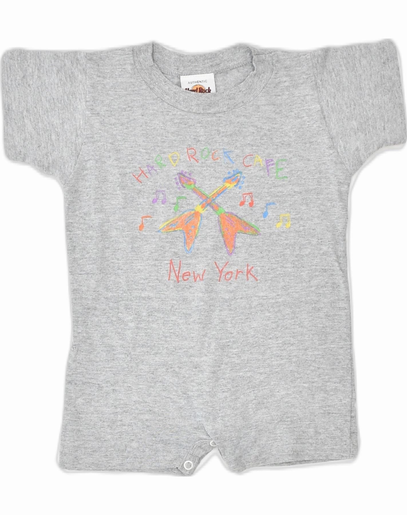 HARD ROCK CAFE Baby Boys Graphic Playsuit 12-18 Months Grey Cotton Running Outdoor