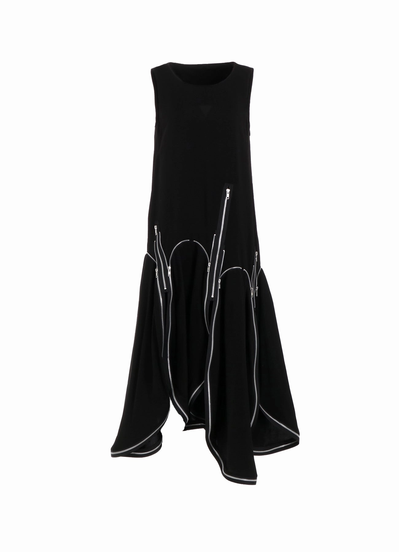 Sleek and Flattering Cool Look HARD TWIST GABARDINE ZIP DRESS