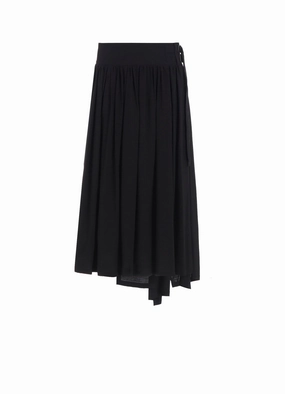 HARD-TWIST SERGE ASYMMTRIC GATHER SKIRT Smart Pairing
