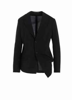 suitable for holidays Slim Layer HARD-TWISTED LAWN LEFT SIDE DROPPED JACKET