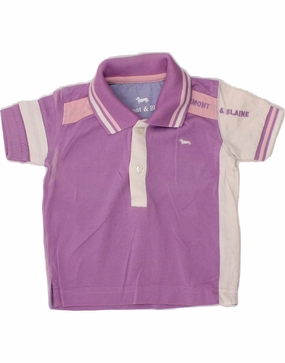 HARMONT & BLAINE Baby Boys Graphic Polo Shirt 6-9 Months Purple Smooth zipper closure