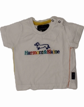 Soft Touch Wrinkle Free Care HARMONT & BLAINE Baby Boys Graphic T-Shirt Top 9-12 Months White Cotton
