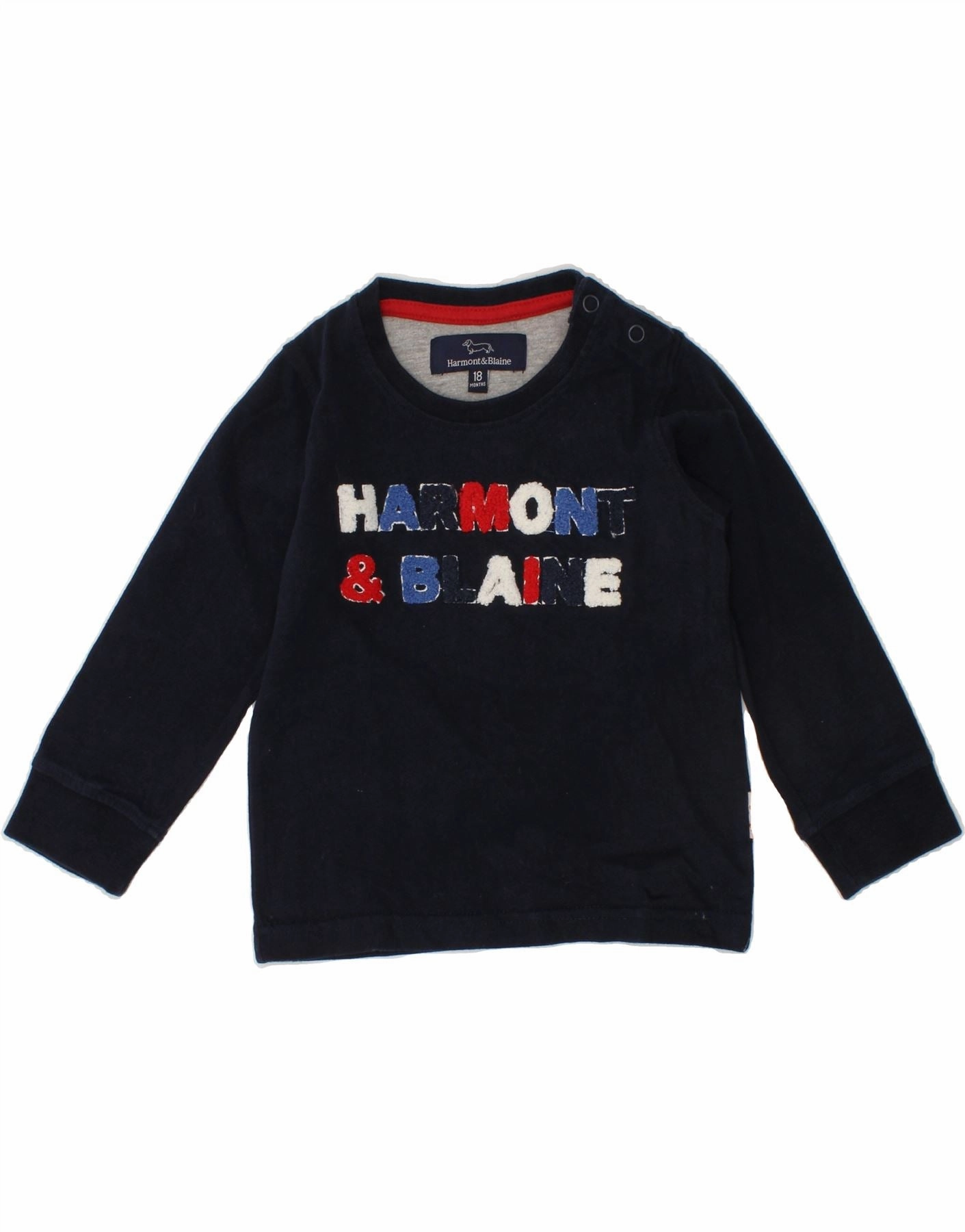 Double Layer Thermal Subtle Detail HARMONT & BLAINE Baby Boys Sweatshirt Jumper 12-18 Months Navy Blue Cotton