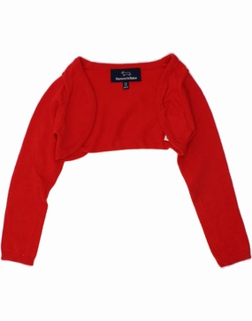 Merino Wool HARMONT & BLAINE Baby Girls Crop Cardigan Sweater 9-12 Months Red Cotton