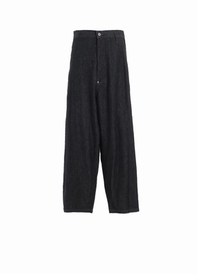 7oz TWO-TONE DENIM 5POCKET WIDE PANTS Trendy Waist