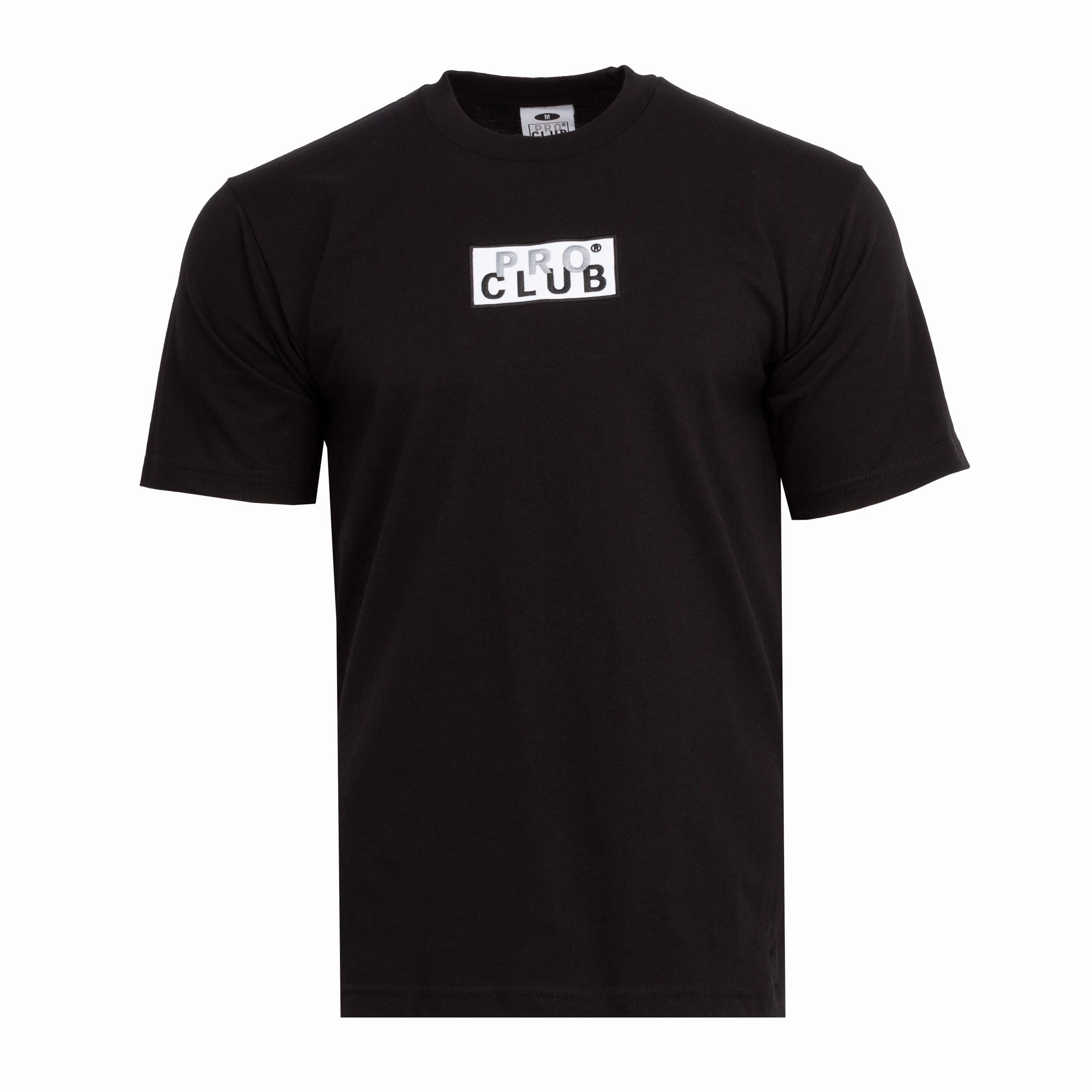 Retro Style Casual Layer Wear Heavyweight Embroidered Box Logo Tee - Mens