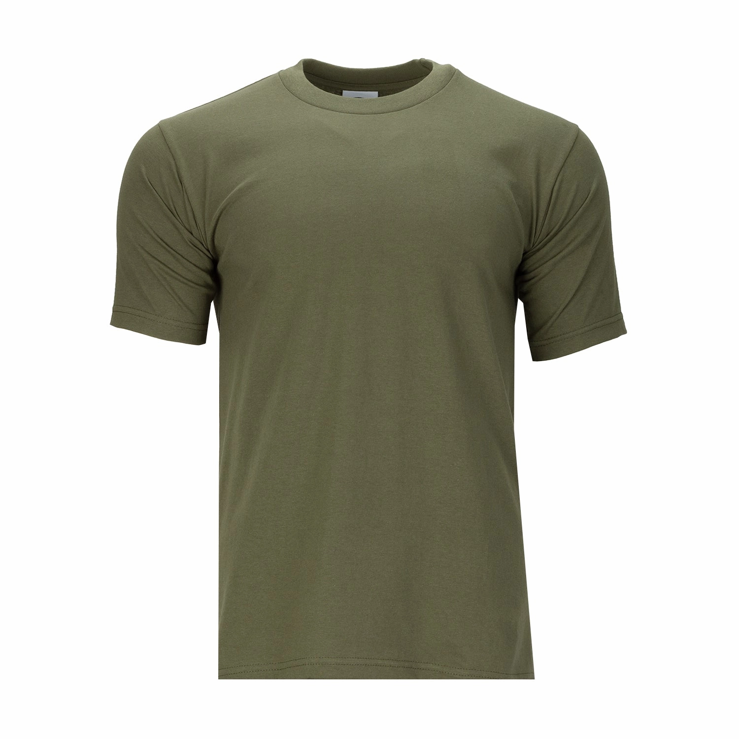 Non Irritating Collar Heavyweight Solid Crew Neck - Mens