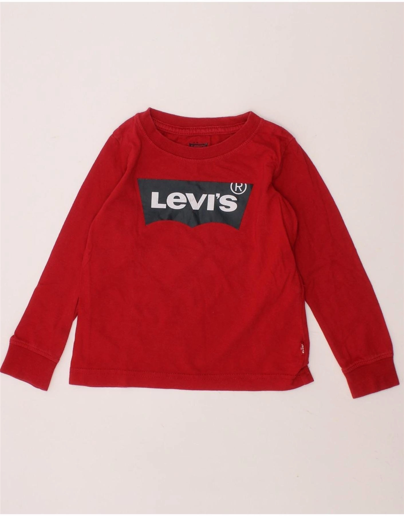 Festival Outfit Urban Fashion LEVI'S Baby Boys Graphic Top Long Sleeve 18-24 Months Burgundy Cotton
