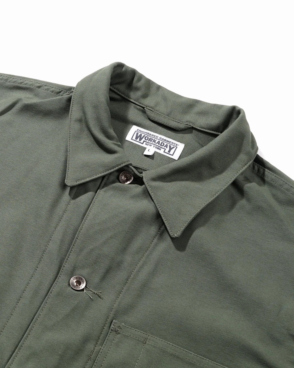 Clean Finish Utility Jacket ?C Olive Reversed Sateen