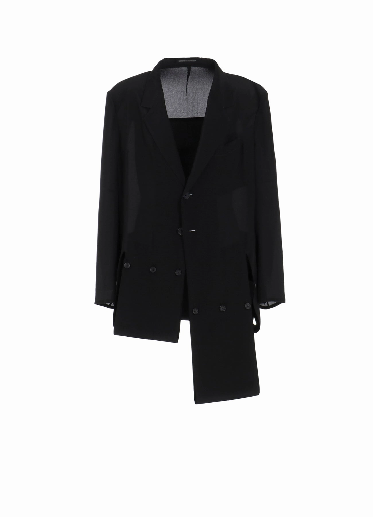 12M SILK DECINE HEM WRAPPED JACKET Belted Stand Collar