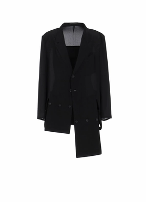 12M SILK DECINE HEM WRAPPED JACKET Belted Stand Collar