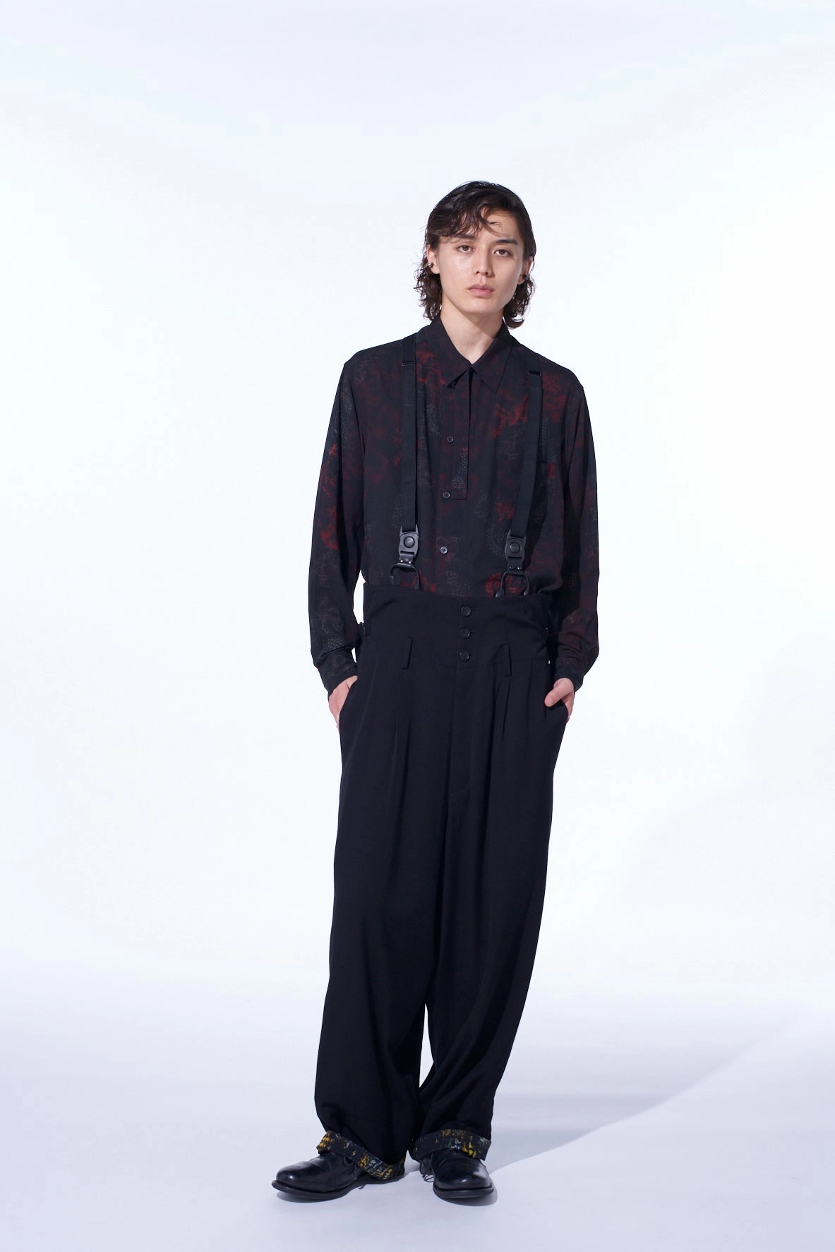 HIDDEN YELLOW INKGLEN FOLDOVER SUSPENDER PANTS Anti Bacterial Treatment Travel Ready Fit