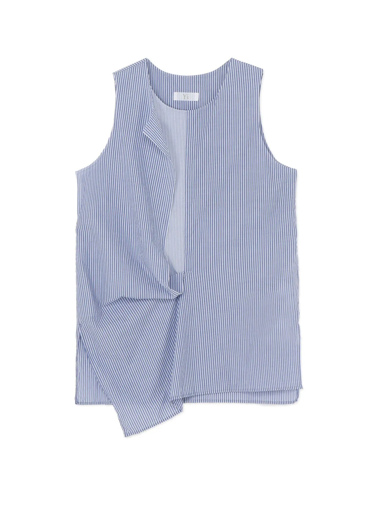 COTTON STRIPE FRONT DRAPE BLOUSE Dressy look