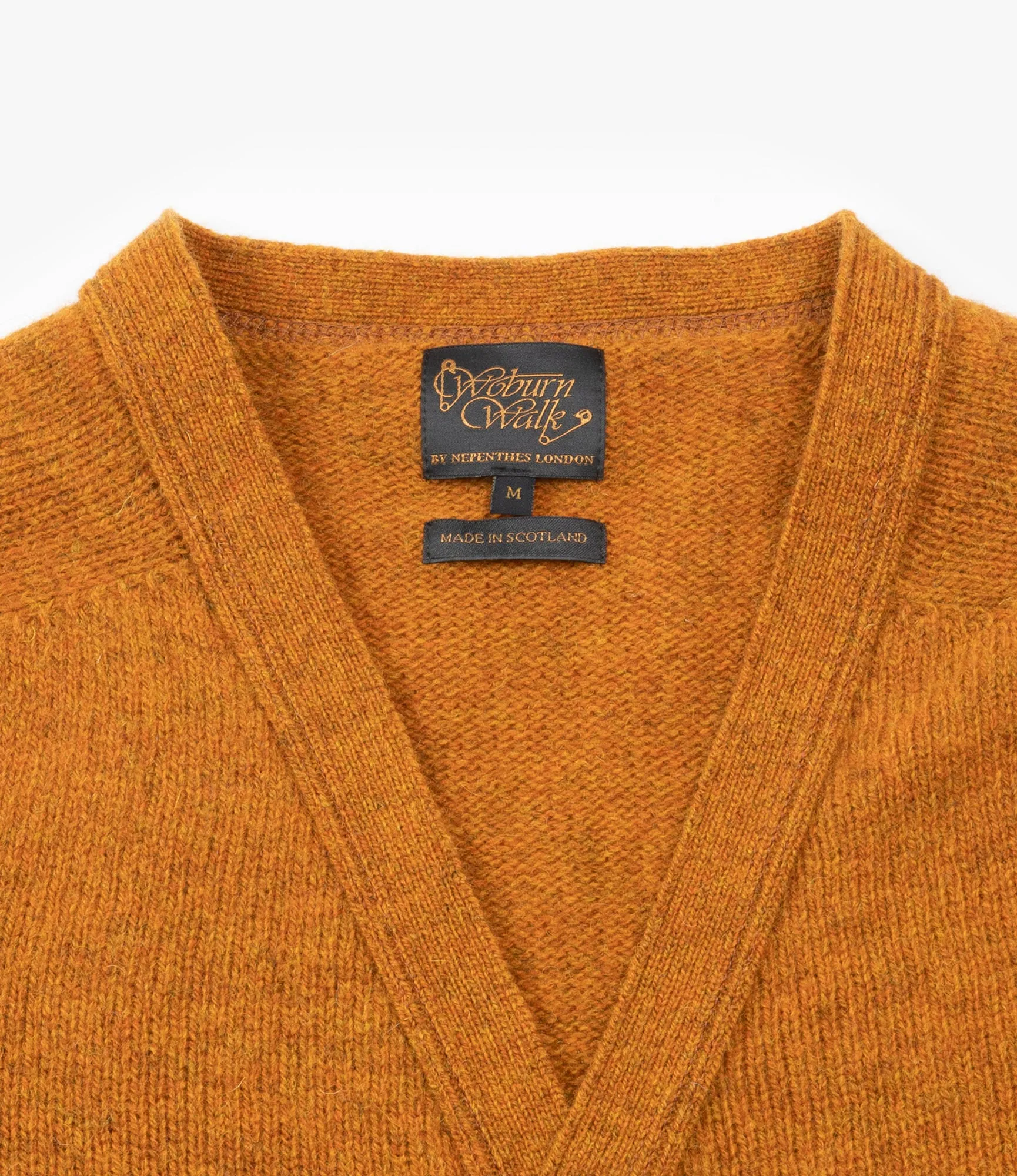 Fisherman Cardigan ?C?Orange Shetland Wool StretchWeave Fabric