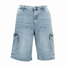 No Ride Up Technology Fashion Forward Baggy Denim Cargo Short -Mens