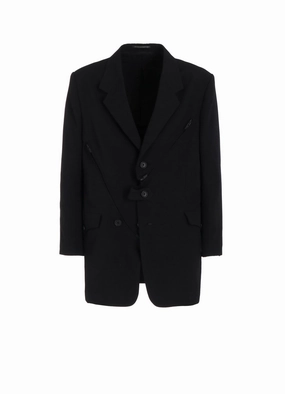 NonBulkyFit WOOL GABARDINE ZIP DETAIL PANELED JACKET