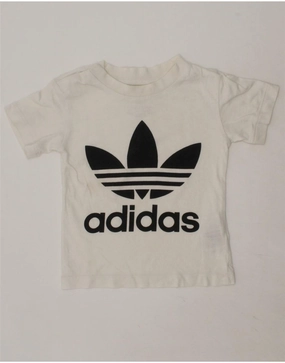 All Day Comfort Tech ADIDAS Baby Girls Graphic T-Shirt Top 12-18 Months White Cotton
