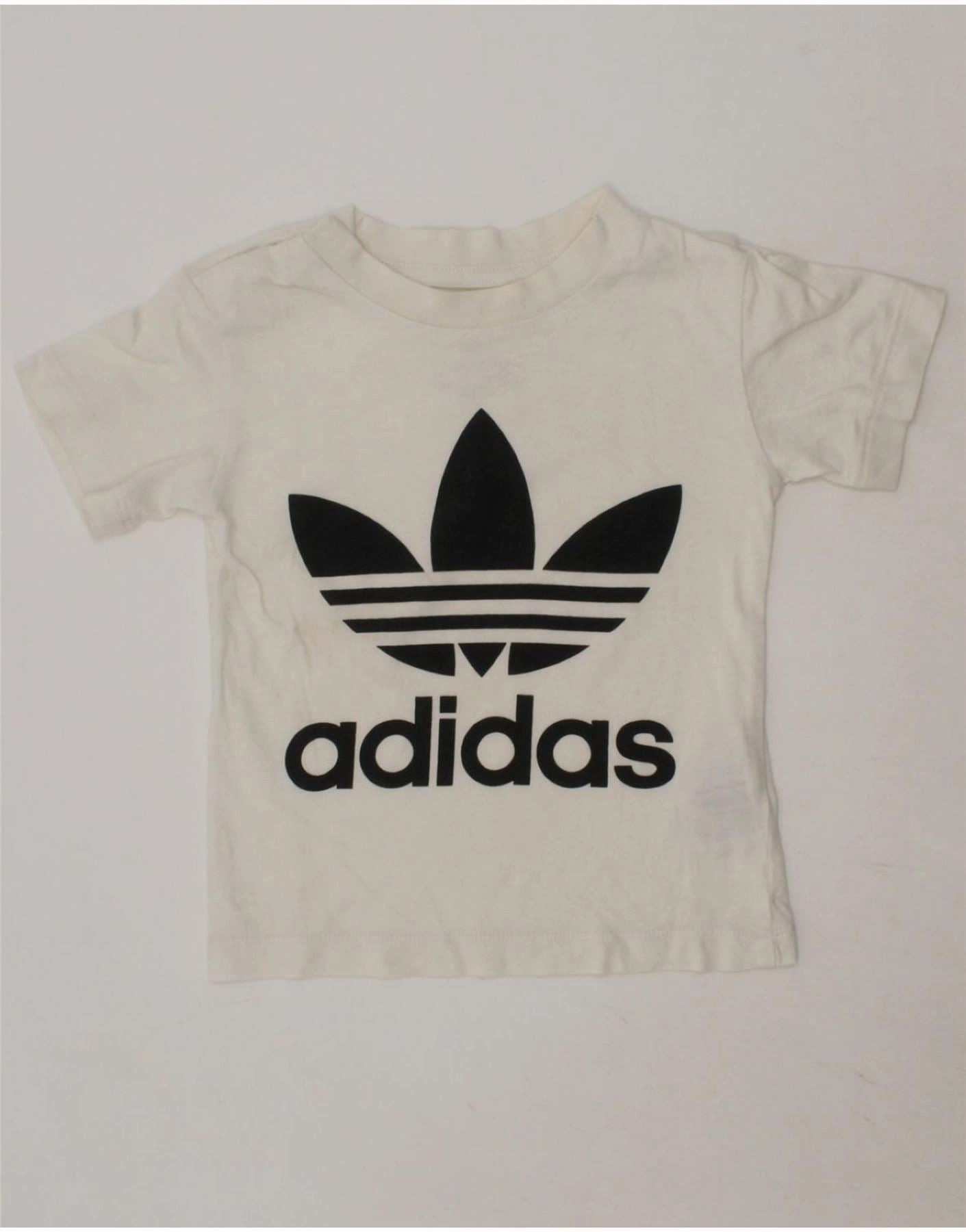 All Day Comfort Tech ADIDAS Baby Girls Graphic T-Shirt Top 12-18 Months White Cotton