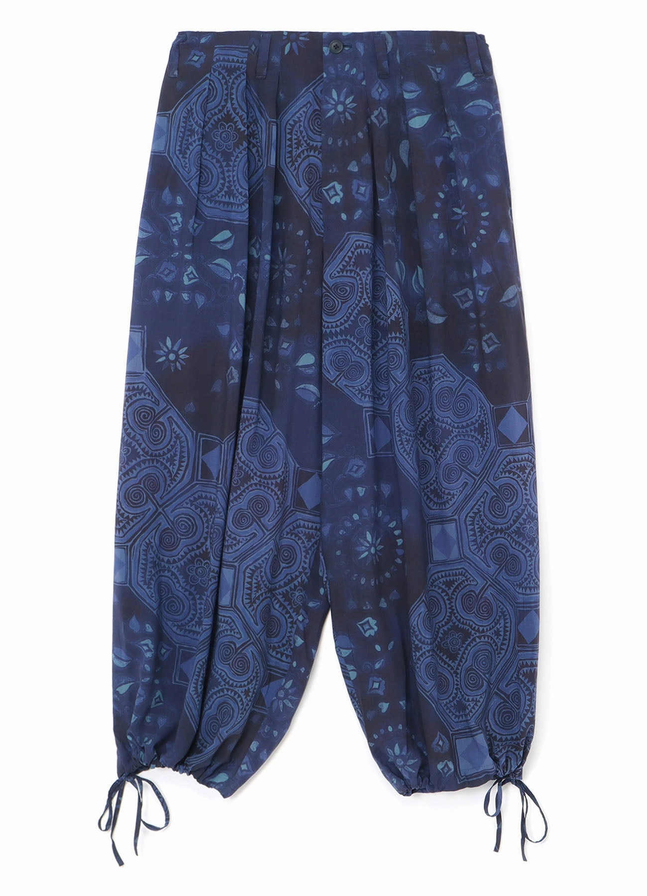 Compact Packability CHINOISERIE-A PRINTED DRAWSTRING BALLOON PANTS