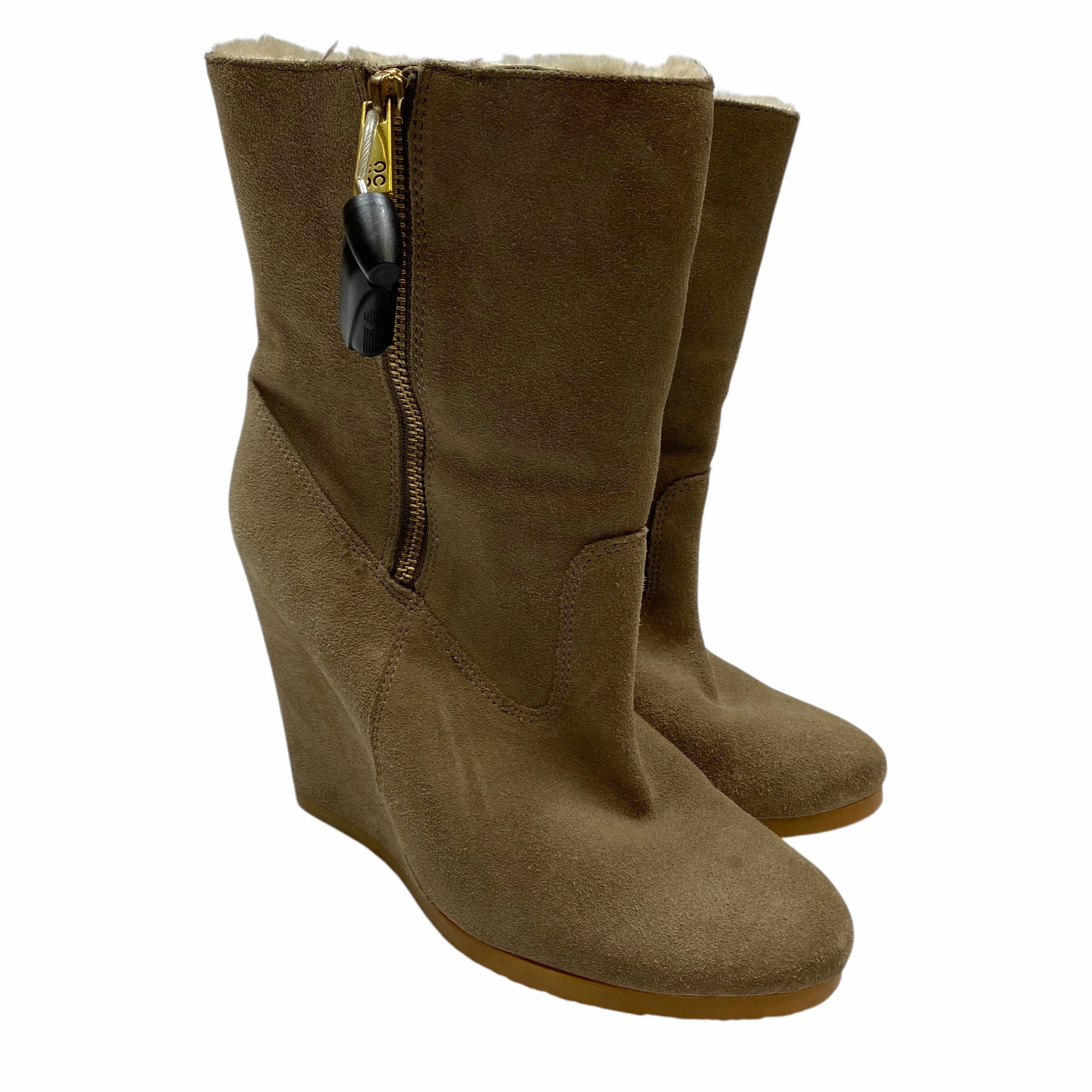 Durable Shell All Day Worker Boots Designer By Coach In Taupe, Size: 7.5