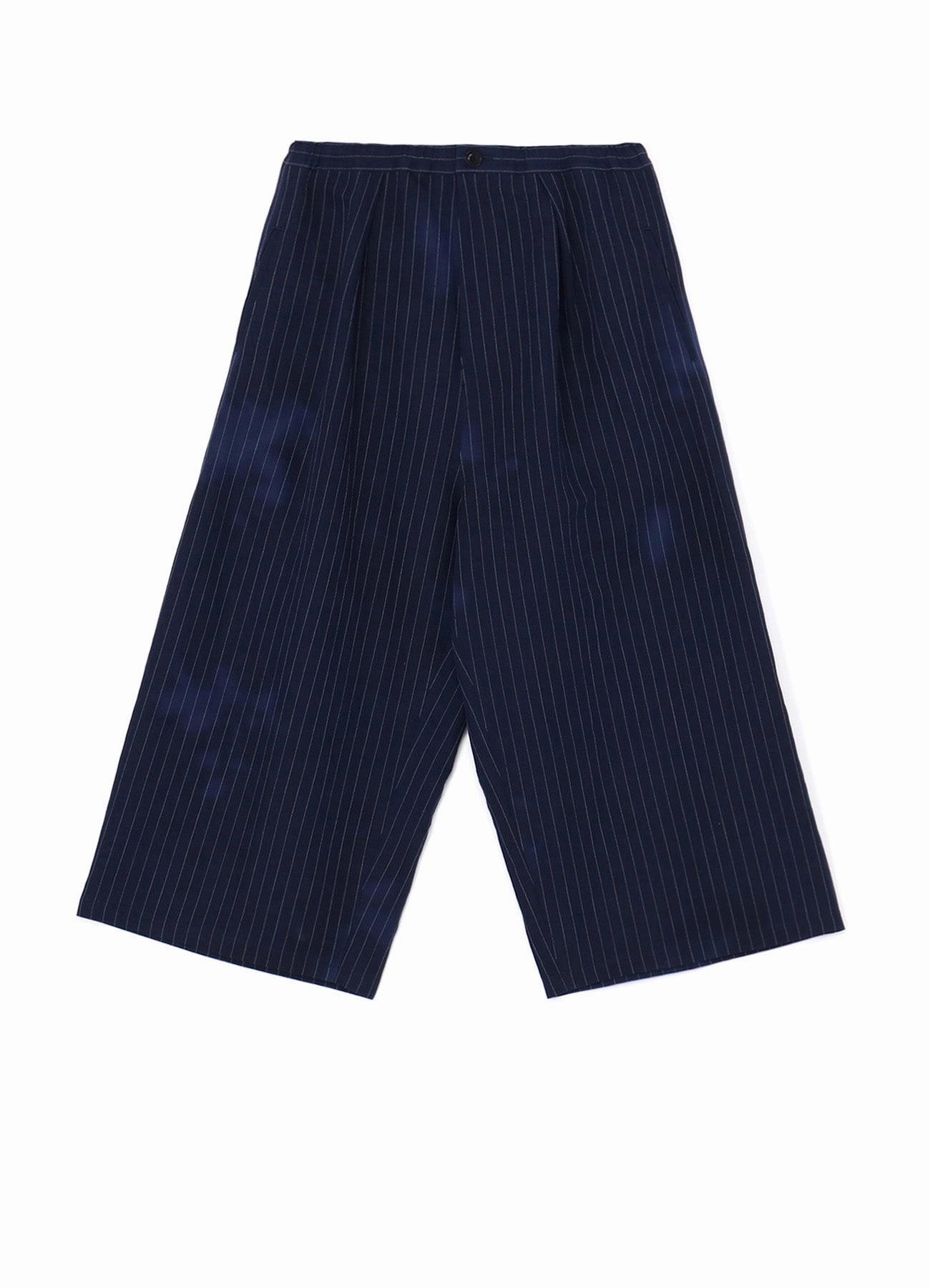 Core Fit Design All-Purpose Wear LINEN/COTTON PIN-STRIPED UNEVENLY DYED WIDE LEG PLEATED PANTS