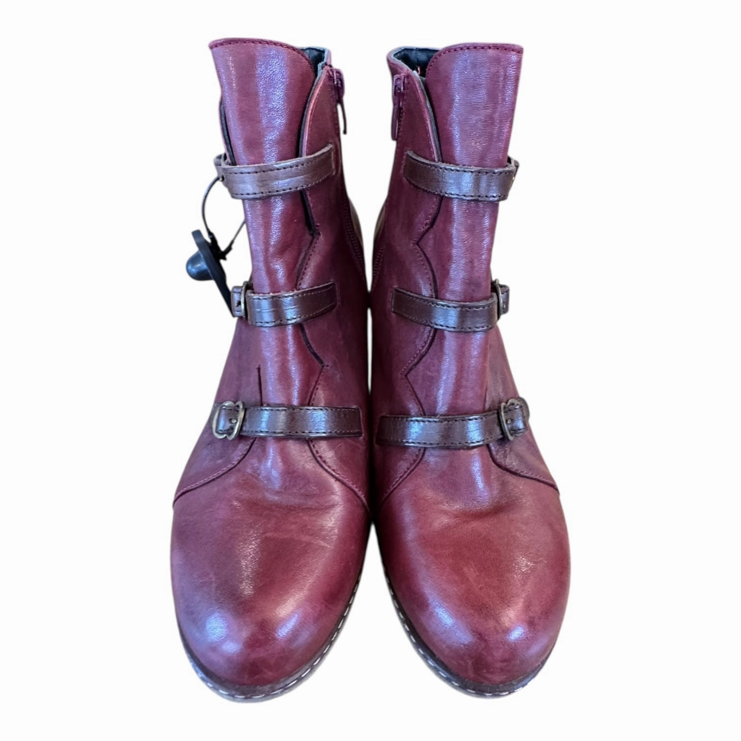 All Fit Boots Ankle Heels By eric michael In Red, Size:9.5