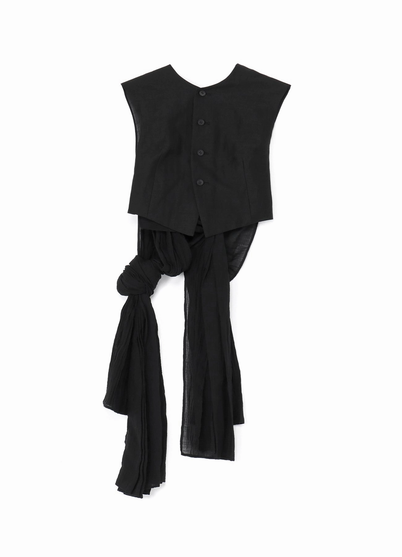 Shock Resistant FadeResistant Color HIGH TWISTED GABARDINE BACKSIDE KNOT DETAIL VEST