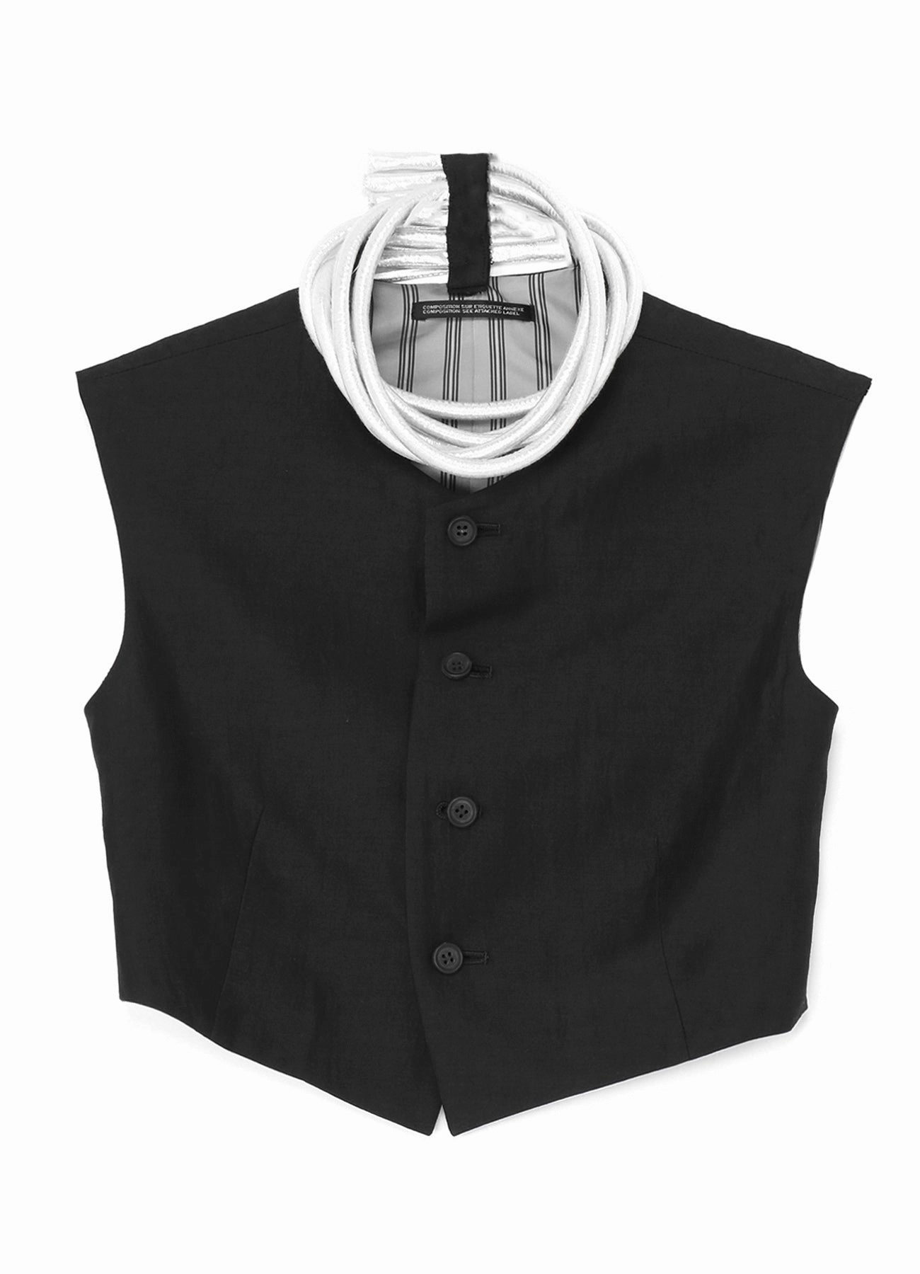 Double Stitched Hems HIGH TWISTED GABARDINE BASIC VEST