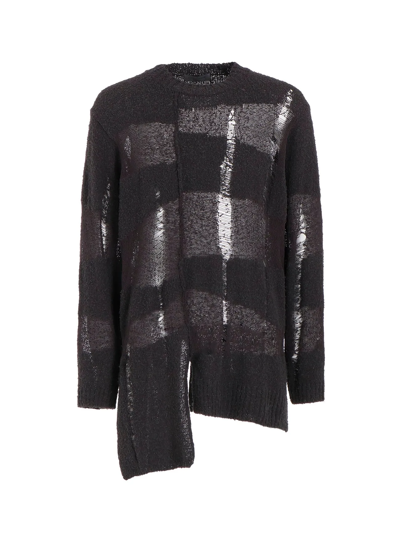 smooth zipper Garment Dyed Process 5G RANDOME DAMAGE PROCESSED PULLOVER