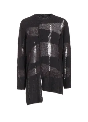 smooth zipper Garment Dyed Process 5G RANDOME DAMAGE PROCESSED PULLOVER