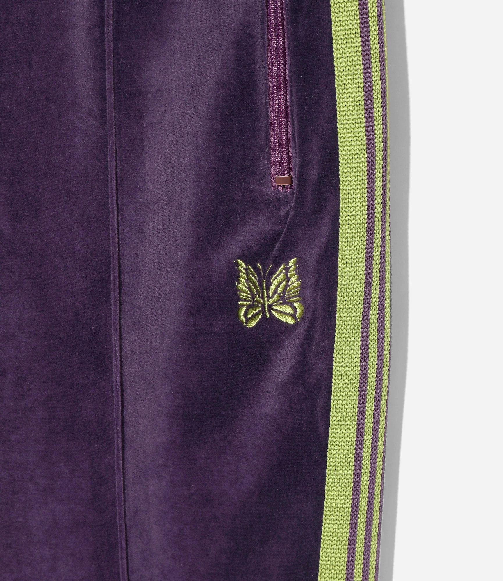 Boot-Cut Track Pant ?C Purple Velour OrganicCotton Slim Look